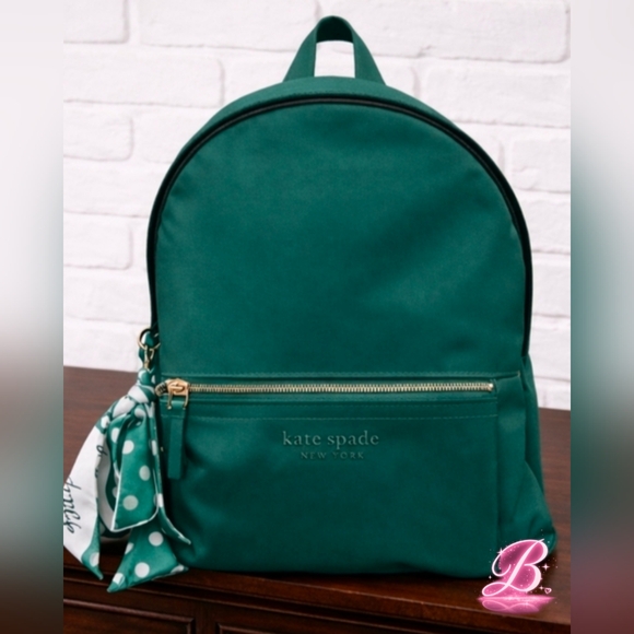 kate spade Handbags - Kate Spade Nylon Bookbag - Green - Plus Bag Charm! - NWOT